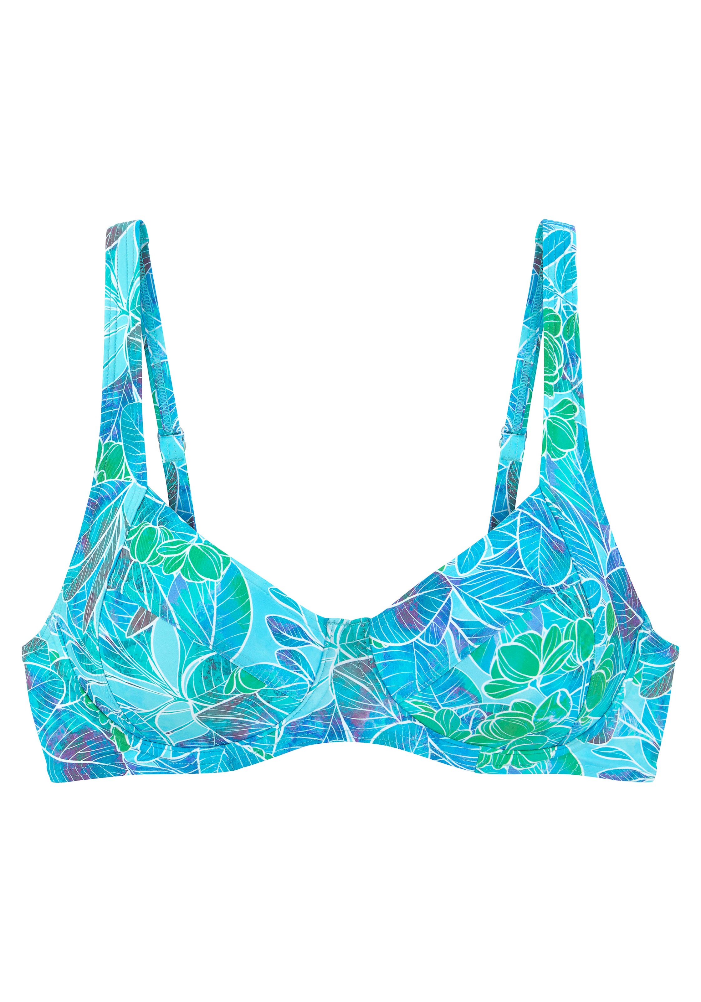 SUNSEEKER T-shirt Bikini Top in Blue: front