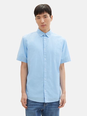 TOM TAILOR Comfort fit Button Up Shirt in Blue: front