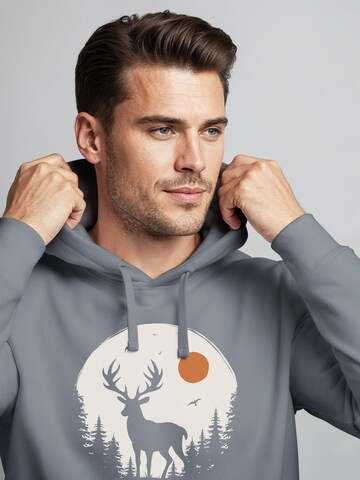 Neverless Sweatshirt 'Wald Hirsch'‌‌‌‌‌‌‌ in Grau