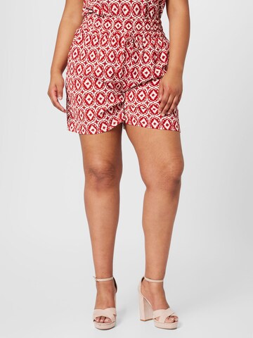 ONLY Carmakoma Regular Shorts 'LUXODA' in Rot: predná strana