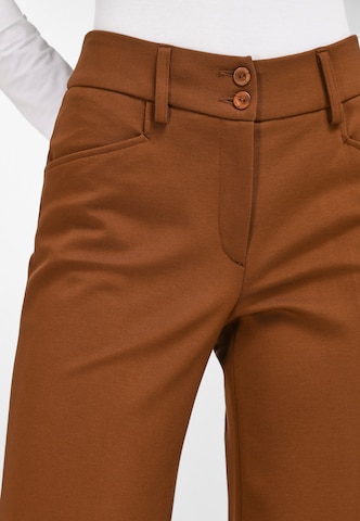 Peter Hahn Boot cut Pleated Pants in Brown