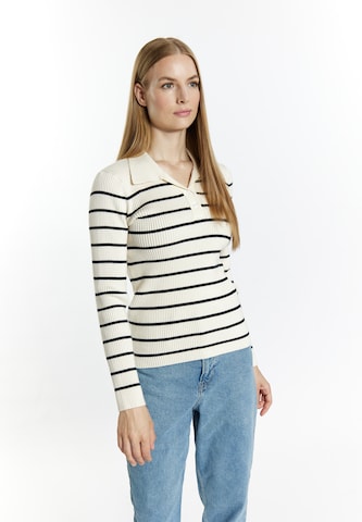 Pull-over DreiMaster Maritim en beige : devant