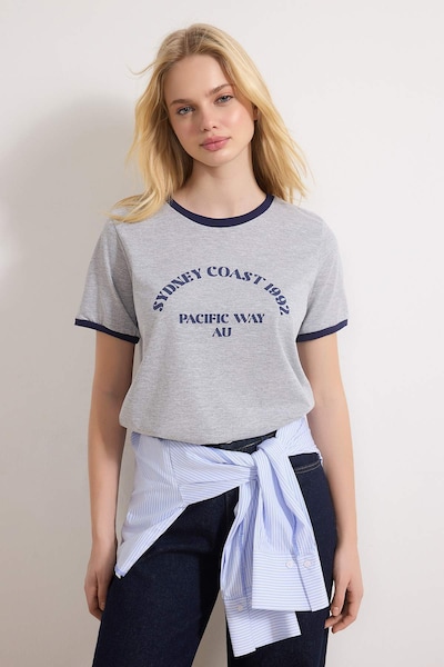Trendyol Camisa em XS em azul escuro / acinzentado, Vista do artigo