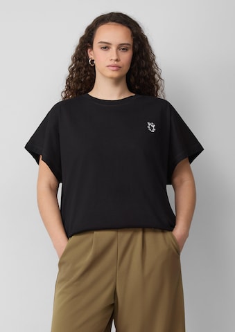 T-shirt QS en noir : devant