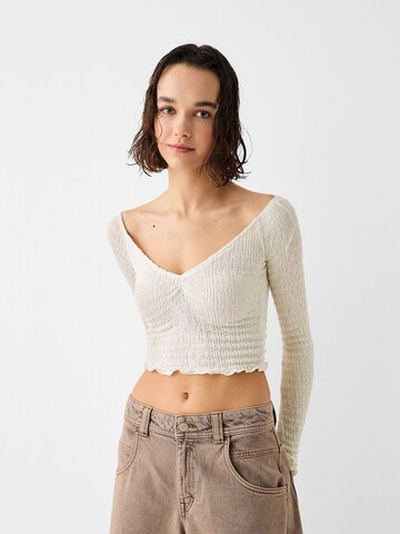 Bershka Sweater in Beige: front