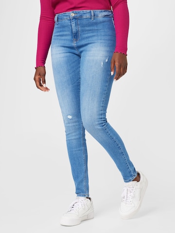 ONLY Carmakoma Slimfit Jeans 'CARHUBA' in Blauw: voorkant