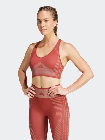 ADIDAS PERFORMANCE - Bustier Sujetador deportivo en rojo: frente