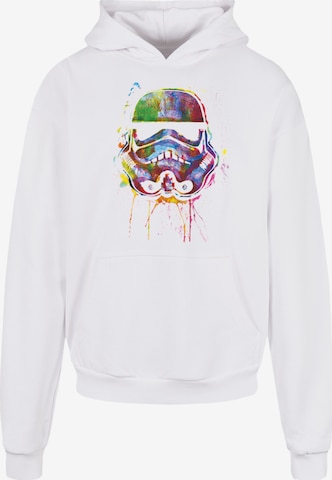 Sweat-shirt 'Stormtrooper Paint Splats' F4NT4STIC en blanc : devant