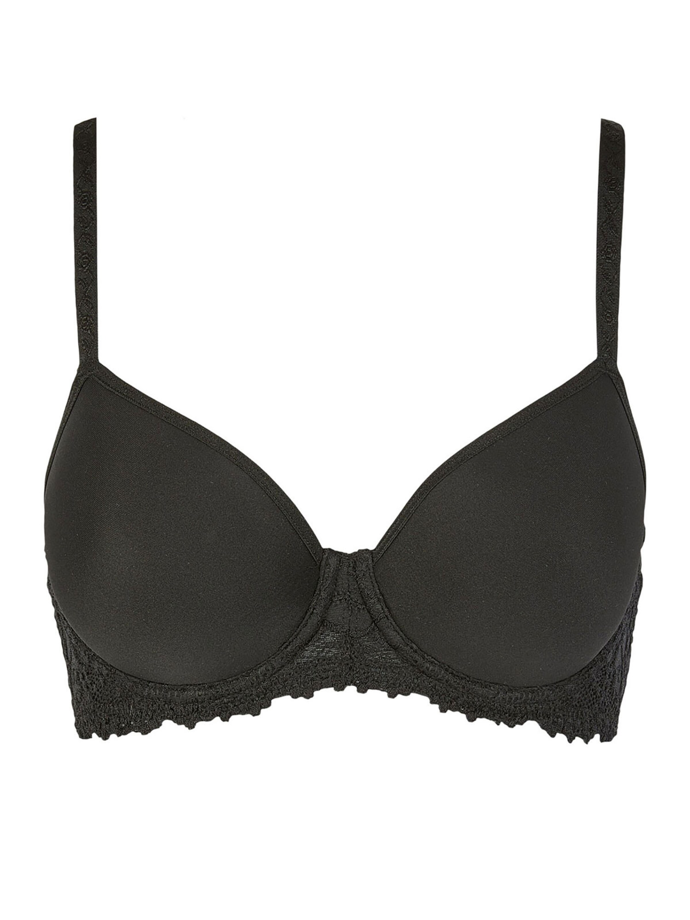 Nina von C. T-shirt Bra 'Millefleurs' in Black: front