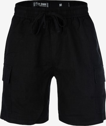poolman Regular Pants ' Leinen Cargoshorts Linen Trail ' in Black: front