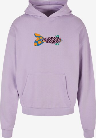 Merchcode Sweatshirt 'Yellow Submarine - Fish No. 1' in Lila: voorkant