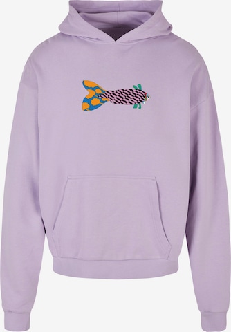 Merchcode Sweatshirt 'Yellow Submarine - Fish No. 1' in Lila: voorkant