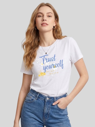 LapaPlus T-shirt 'Women Fresh Daisy Trust Yourself Print T-Shirt' en S en blanc, Vue avec produit