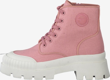 TAMARIS Lace-Up Ankle Boots in Pink