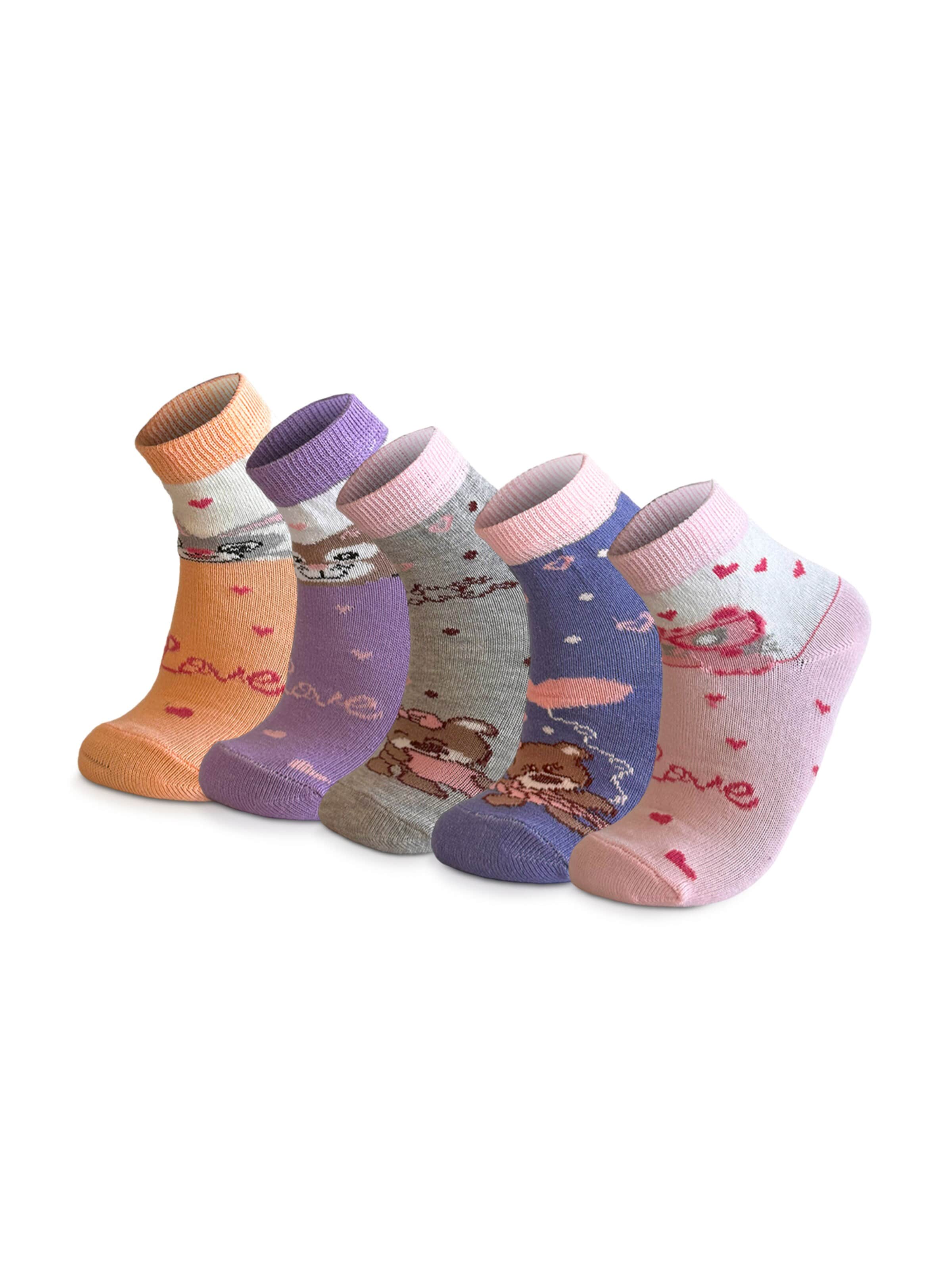 Calzino 'Süße Tiere' di Crea Socks in colori misti: frontale