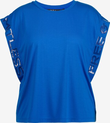 T-shirt Ulla Popken en bleu : devant