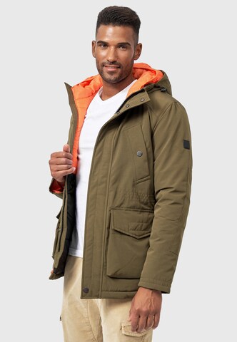 INDICODE JEANS Winter Parka 'Waters' in Green: front