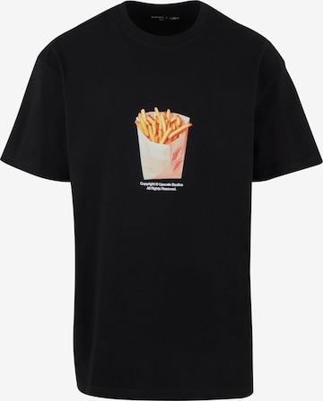 Maglietta 'Small Fries' di MT Upscale in nero: frontale