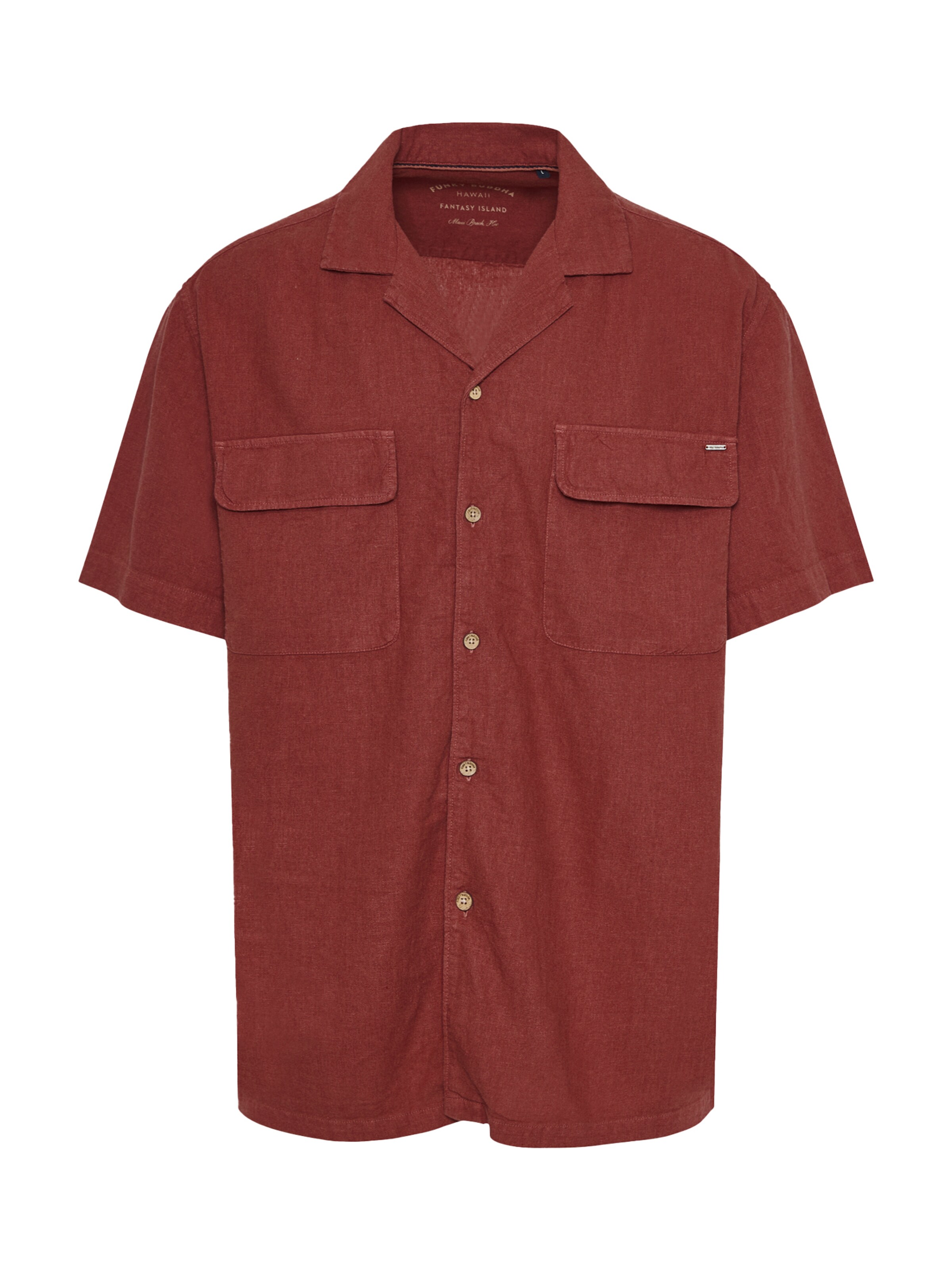 Funky Buddha Comfort Fit Риза в кафяво: отпред