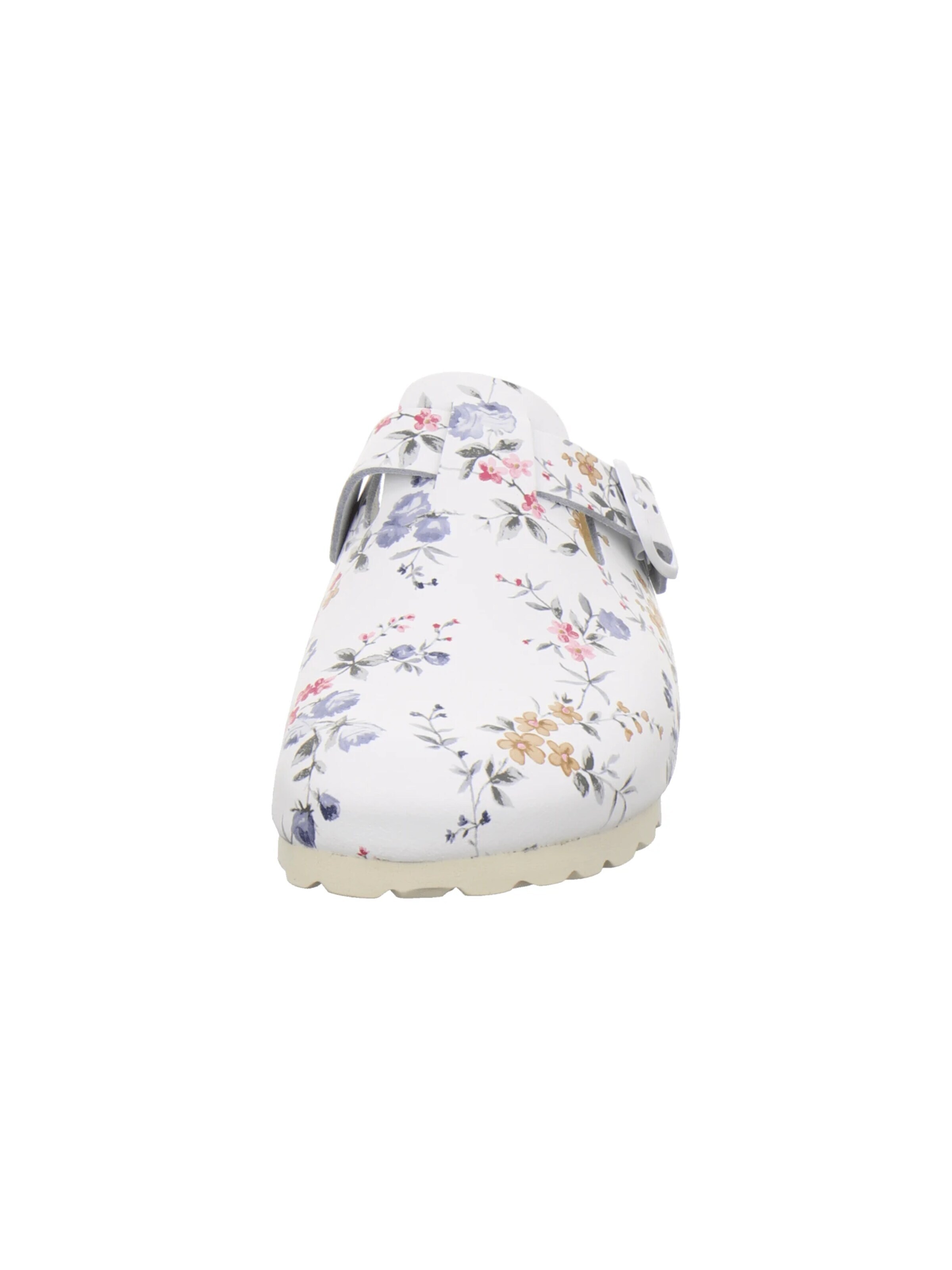 AFS-Schuhe - Zuecos 'Clogs Damen Leder weiß-flower' en blanco