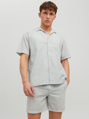 JACK & JONES Regular fit Button Up Shirt 'Palma' in Grey: front