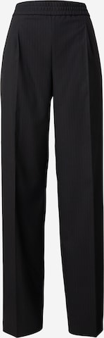juoda HUGO Plačios klešnės Klostuotos kelnės 'Garos_ALL': priekis