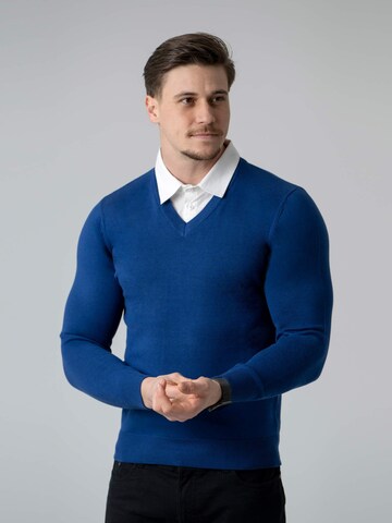 PANTONECLO Sweater 'Pantoneclo Men’s Mock Sweater' in Blue