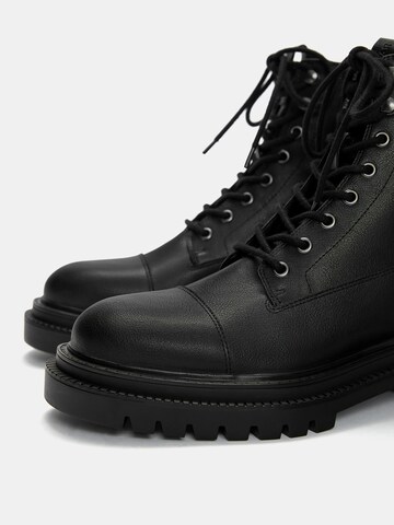 Pull&Bear Boots med snörning i svart