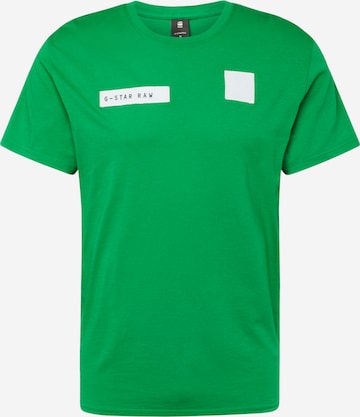 G-Star RAW T-shirt 'Velcro' i grön: framsida