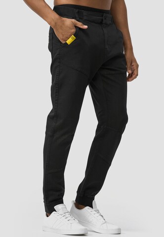 INDICODE JEANS Tapered Broek 'Zannes' in Zwart