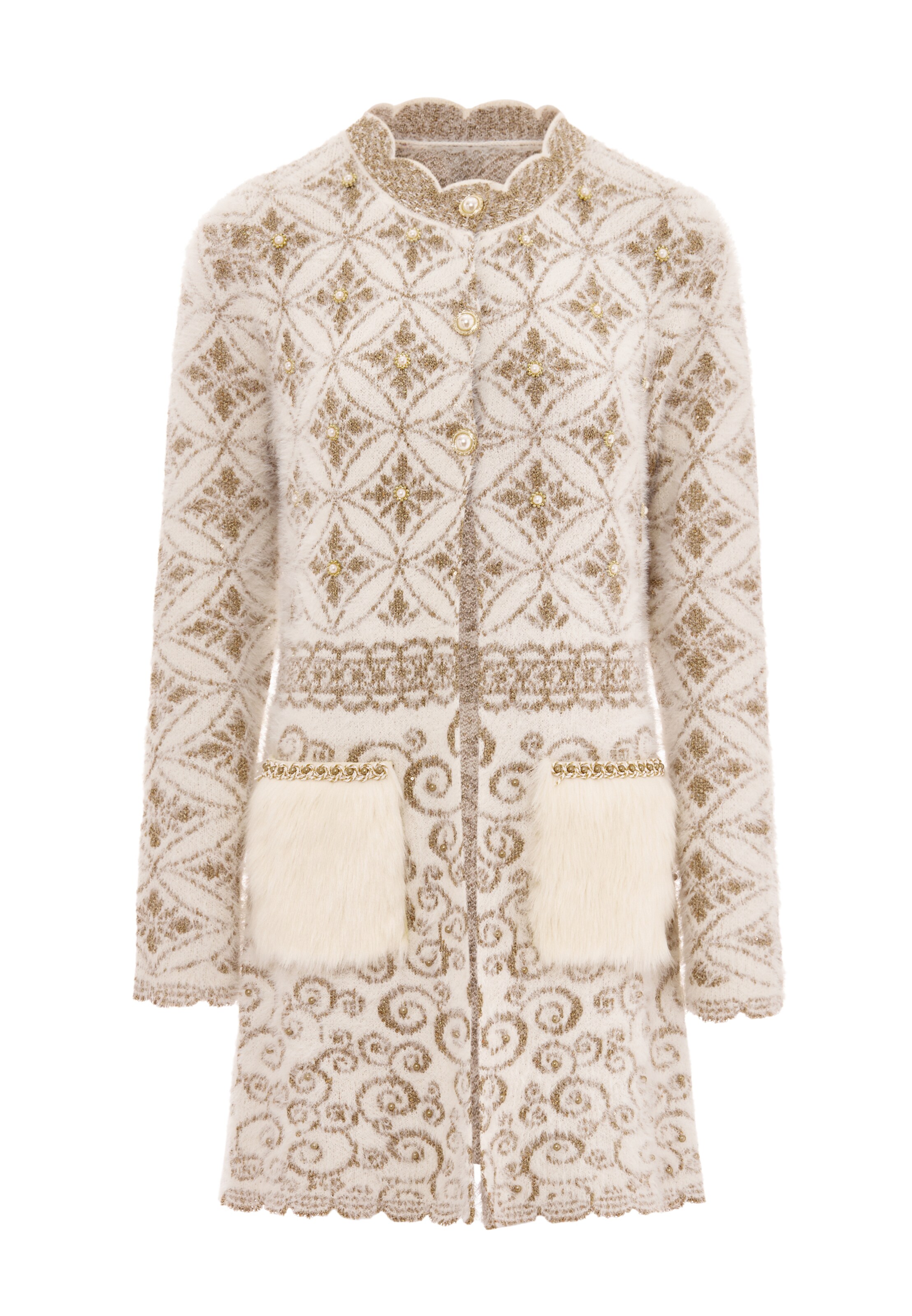 faina Pletena jopa | bela barva: sprednja stran