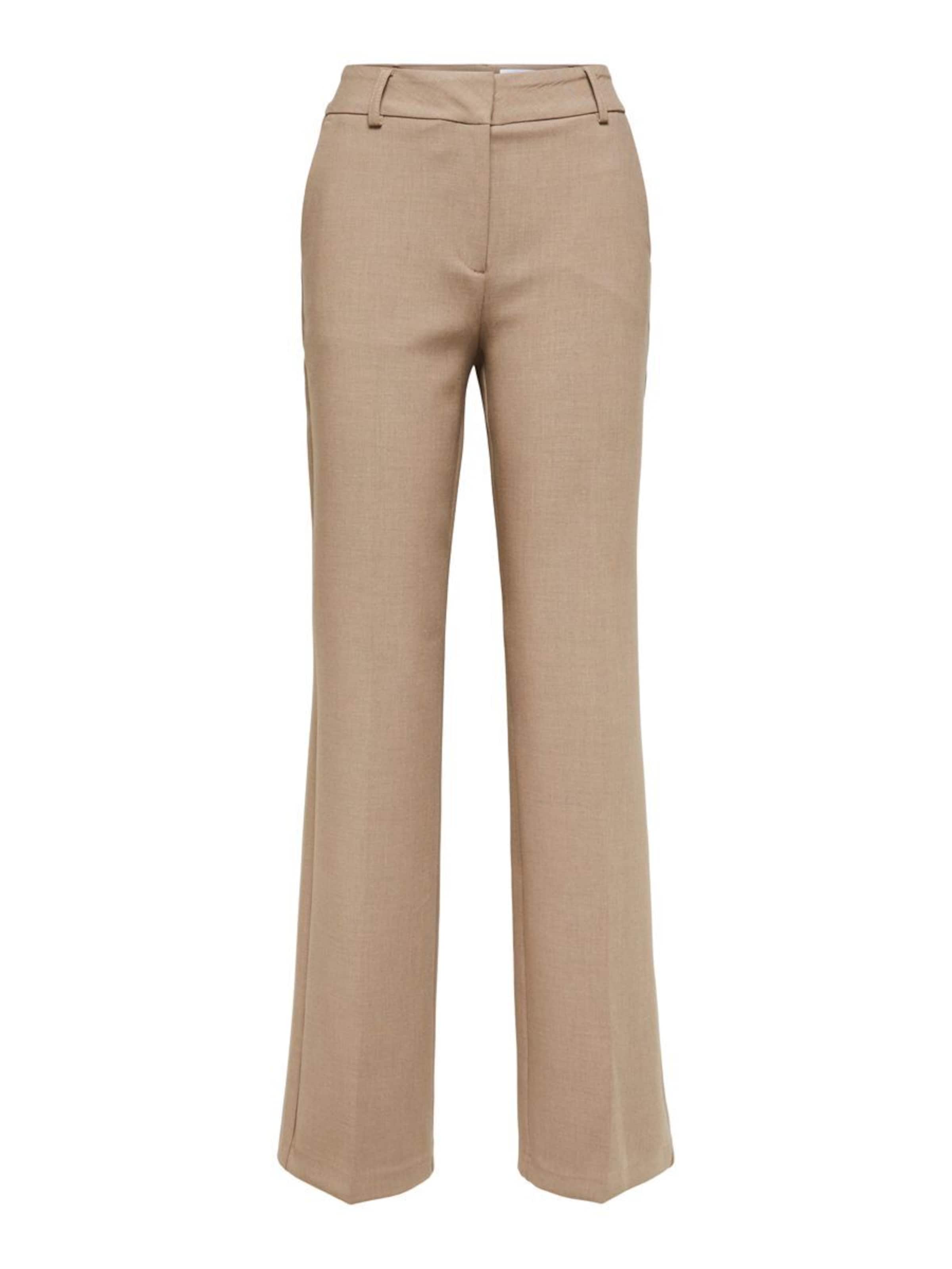 SELECTED Wide leg Pantalon in Bruin: voorkant