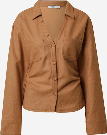 NA-KD Blouse in Beige: voorkant