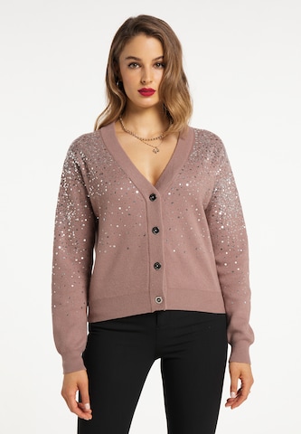 faina Gebreid vest in Lila: voorkant