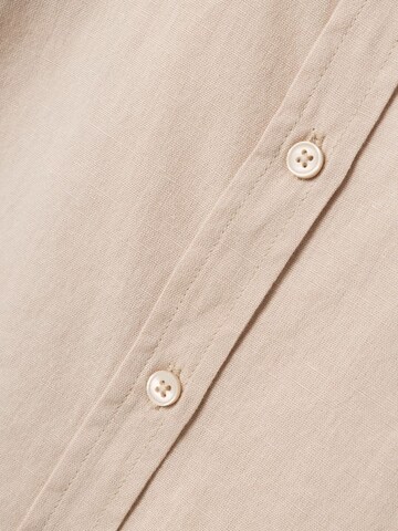 NAME IT Regular fit Button Up Shirt in Beige