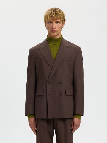 SELECTED Regular fit Colbert in Bruin: voorkant