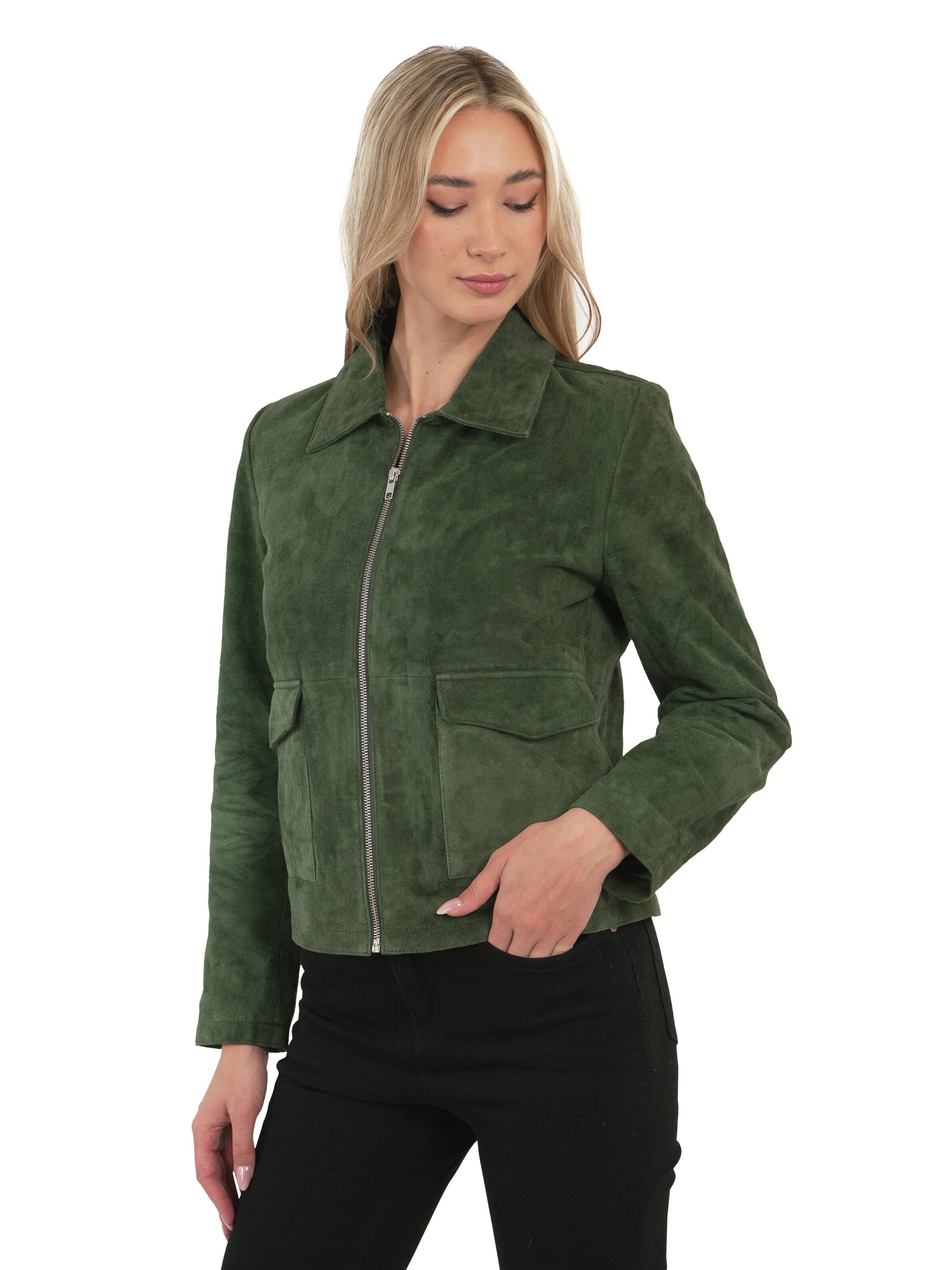 Chic and Clicks - Chaqueta de entretiempo 'Terra Suede' en verde