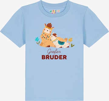 Maglietta ' Lama Großer Bruder ' di watabout.kids in blu: frontale