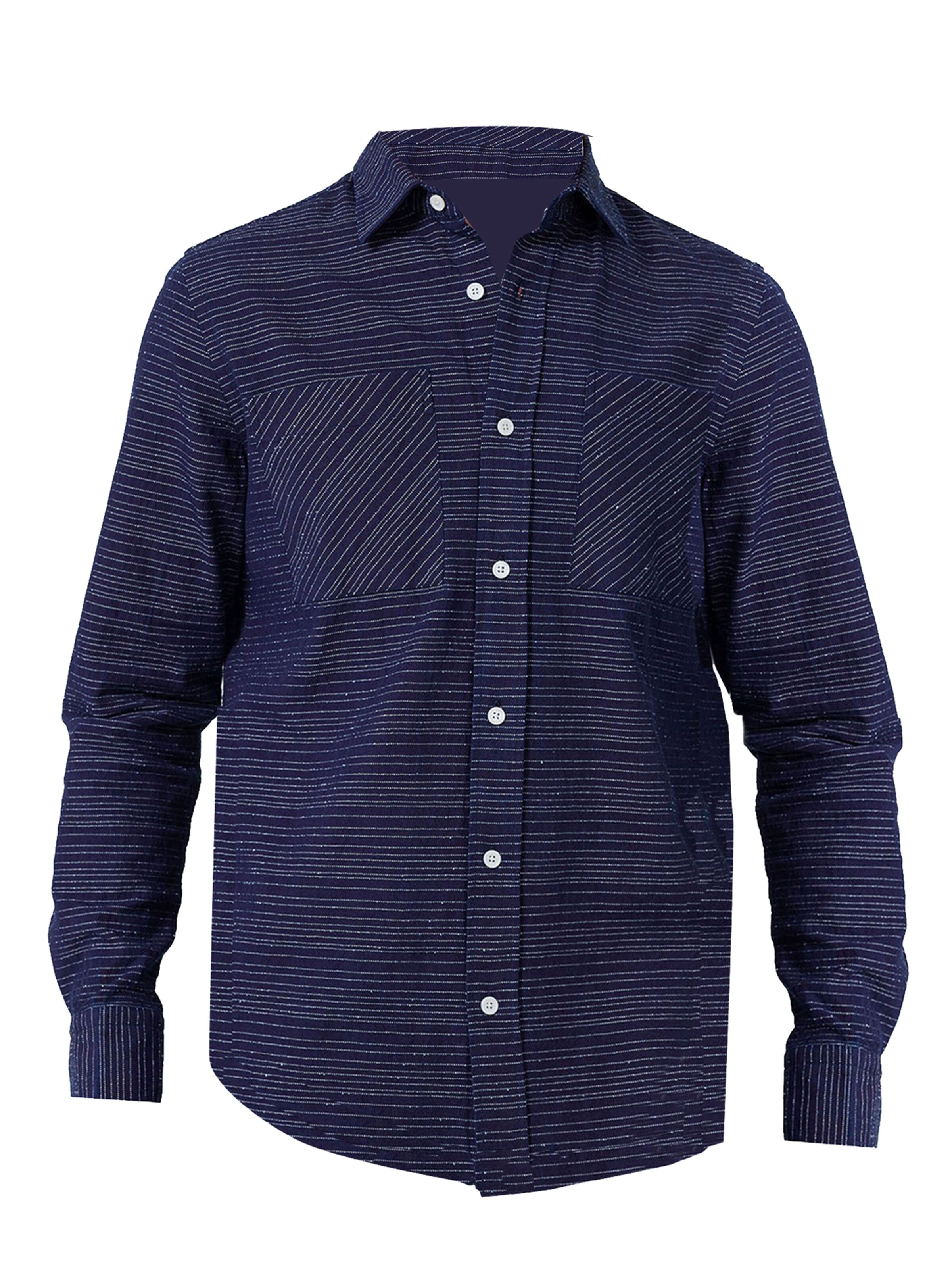 By Diess Collection Rovný strih Košeľa - Modrá: predná strana