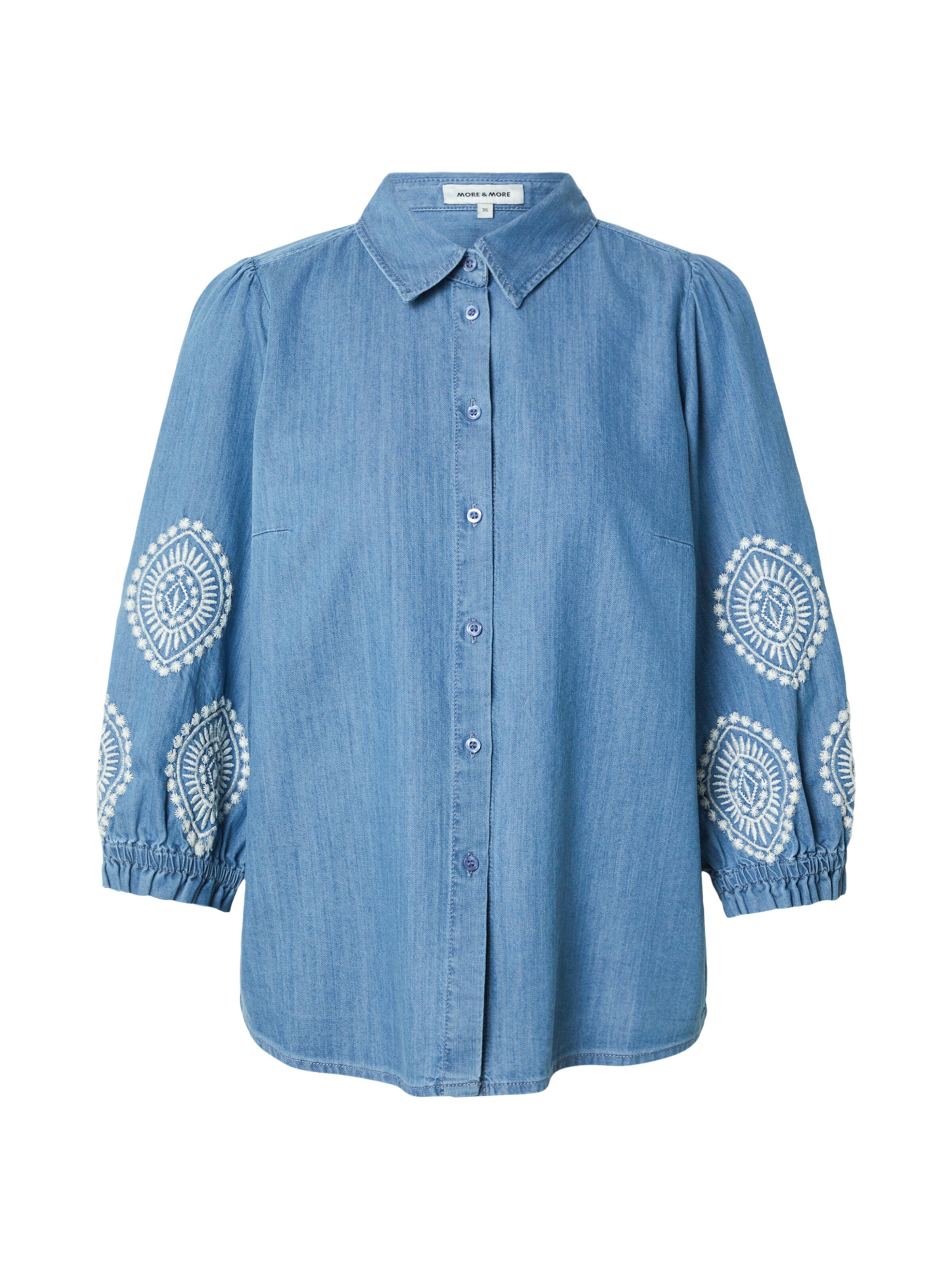 MORE & MORE Chemisier en bleu denim / blanc, Vue avec produit