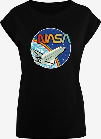 Merchcode T-Shirt 'NASA - Rainbow' in Schwarz: predná strana