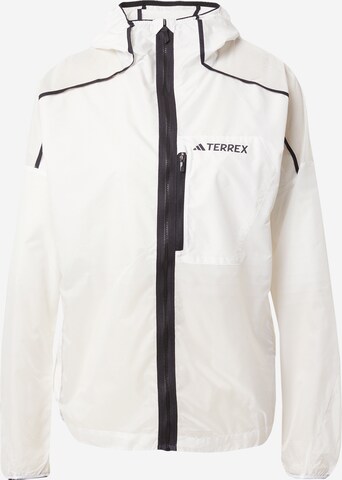 ADIDAS TERREX Outdoor Jacket 'Agravic Windweave' in White: front