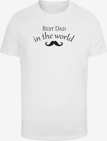 Merchcode T-Shirt 'Fathers Day - Best Dad In The World' in Weiß: predná strana