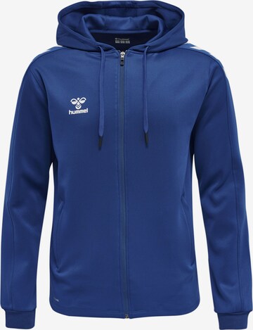 Hummel Athletic Zip-Up Hoodie in Blue: front