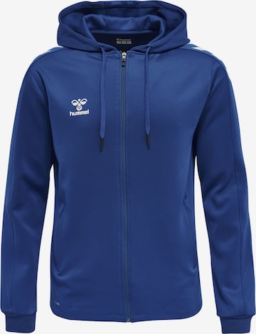 Hummel Sports sweat jacket in Blue: front