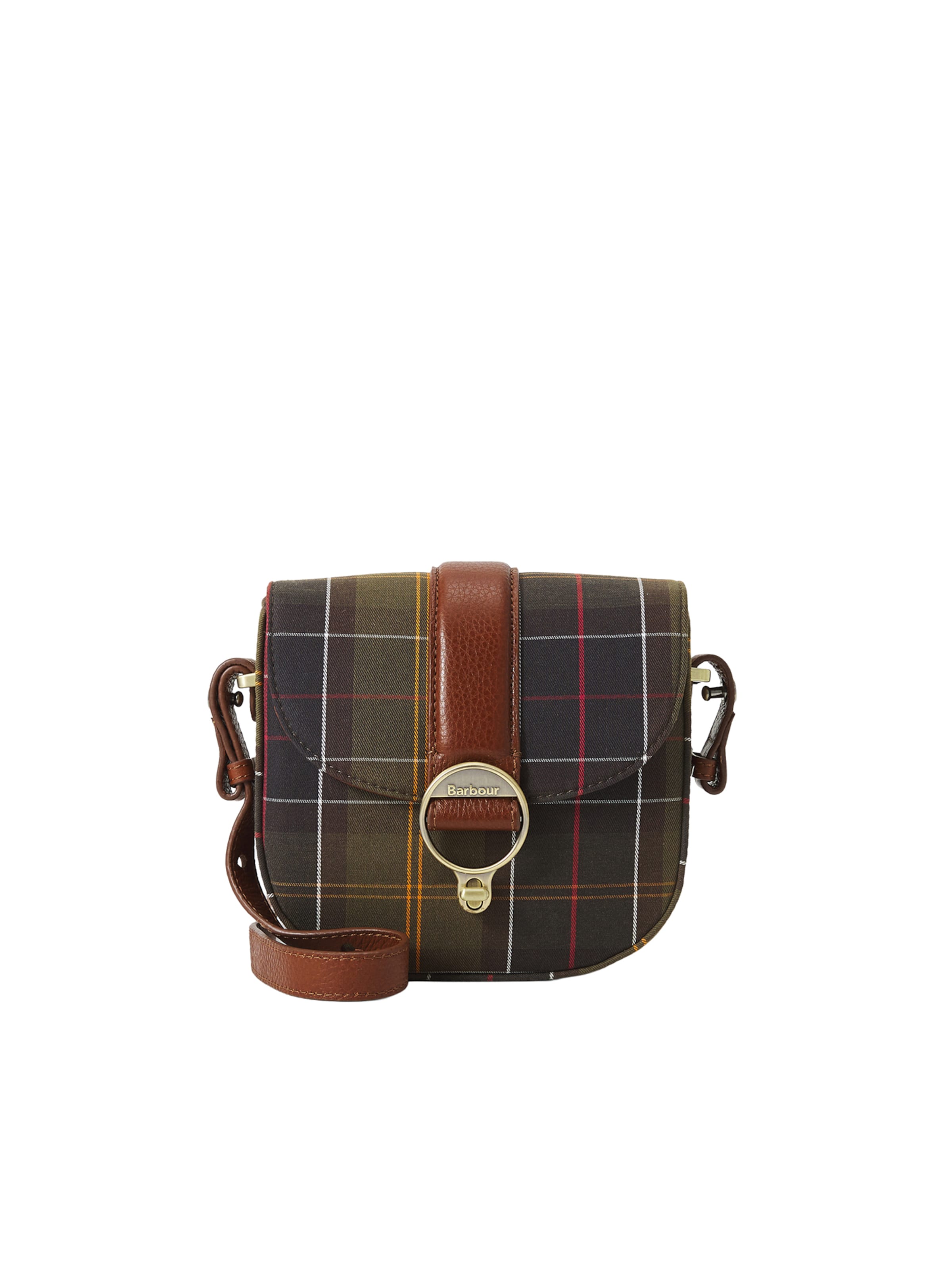 Barbour Crossbody Bag 'Elm Tartan' in Green: front