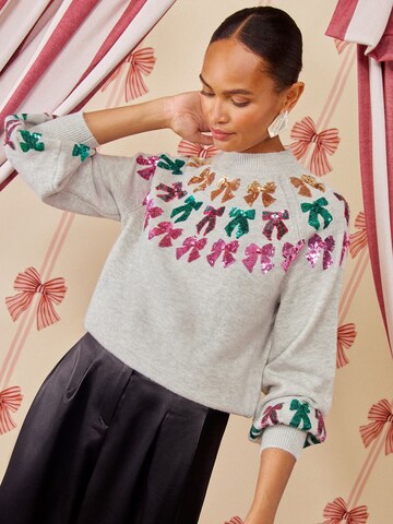 love & roses Pullover in Grau