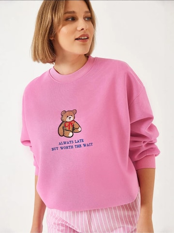Bianco Lucci Sweatshirt in Roze: voorkant