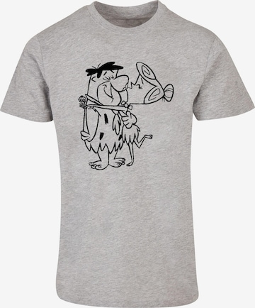 ABSOLUTE CULT Shirt 'The Flintstones - Fred And Wilma Kiss' in Grey: front