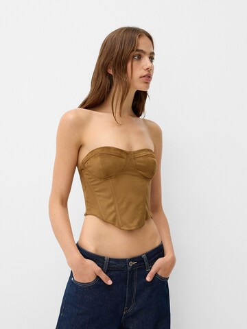 Haut Bershka en beige : devant